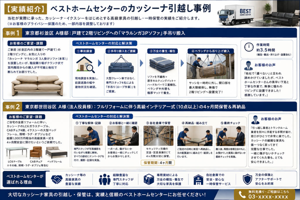 ベストホームセンターのカッシーナの家具の引っ越し事例