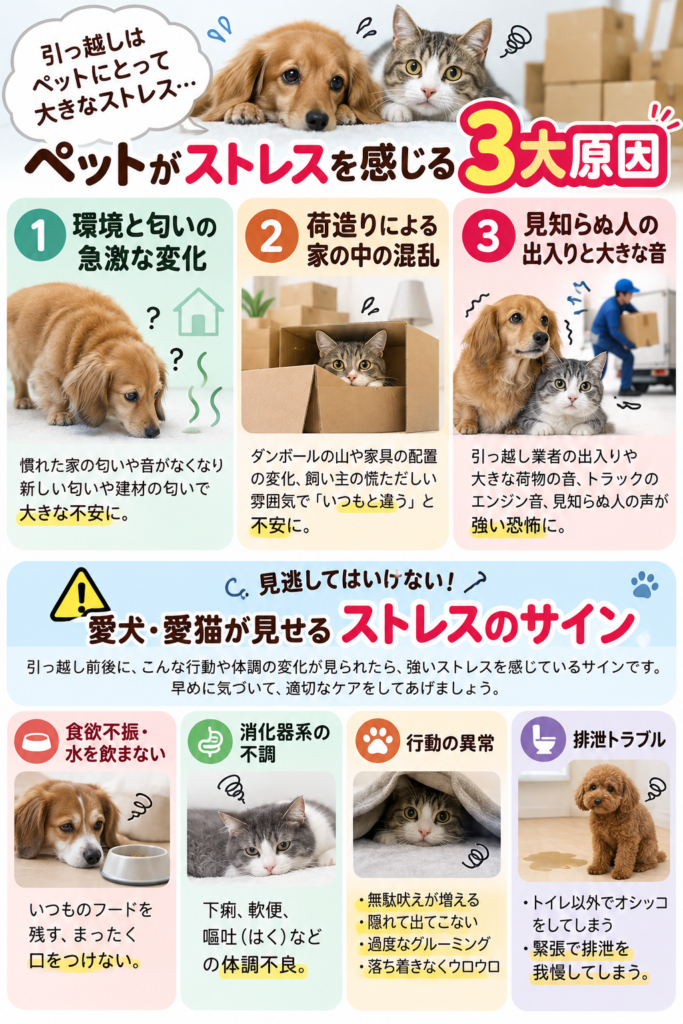 ペットがストレスを感じる3大原因